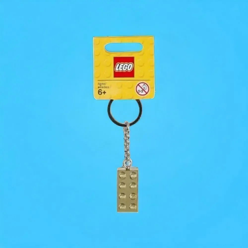 LEGO Classic 2 x 4 Brick Metallic Gold Keychain 850808